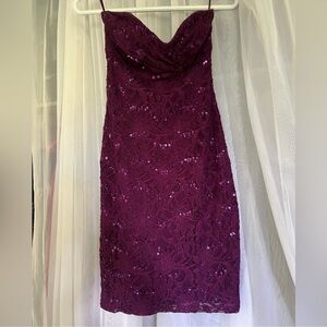 Le Chateau Cocktail Purple Sequin Dress